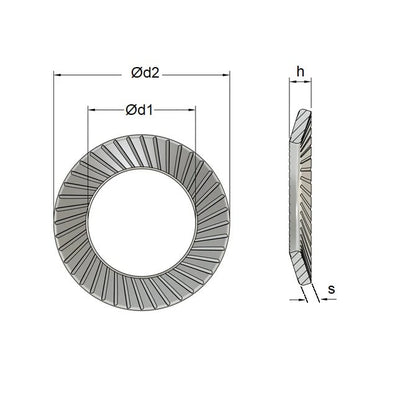 1120135 | W0190-LK-030-015-S-CB (7 Pcs) --- Washers - 19 mm x 30 mm x 1.5 mm