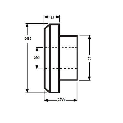 1041817 | W0028-SH-007-020-N (PK-35) --- Shoulder Washers - 2.84x7.137x2.03 mm - Nylon Zytel 101 Washer
