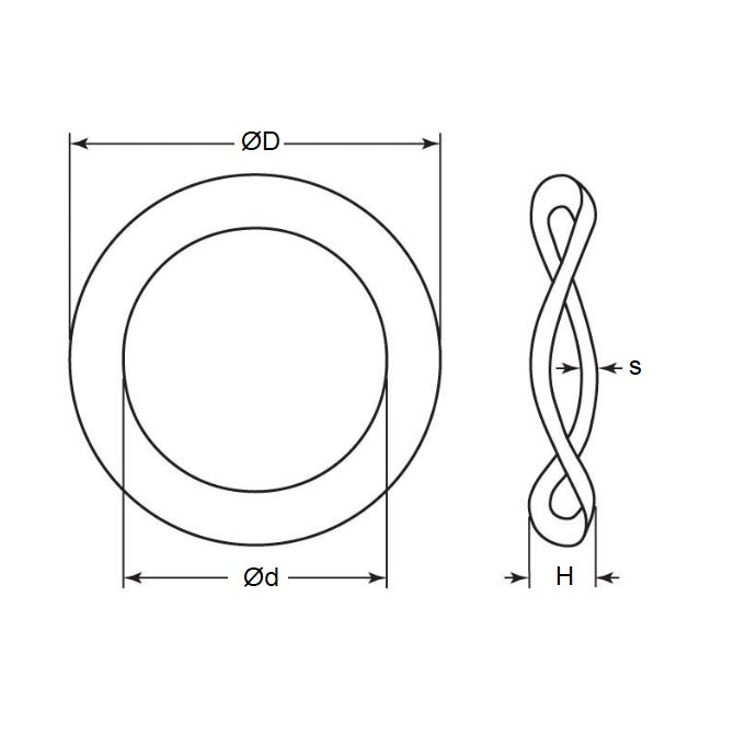 Rondelle ondulée 4,17 x 8,64 x 0,76 mm - Type 3 en acier inoxydable de qualité 302 - MBA (paquet de 40)