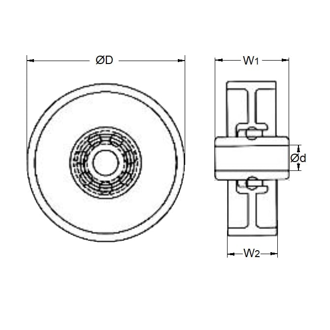 1160874 | WH-048-079-159-P-S6 (25 Pcs) --- Wheels - 48.3 mm x  15.90 / 23.80 x 7.938 mm