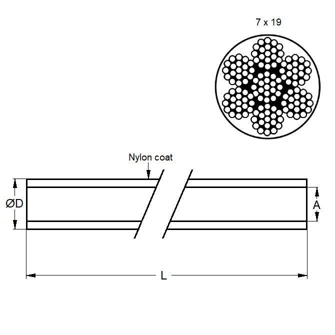 1079702 | CBLC-794-GAL-NY-719 (Roll) --- Cable Cable and Accessories - 7.94 mm x 6.35 mm x 3175.1 kg