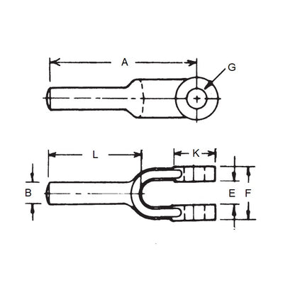 1163281 | YE-13RS --- Blank Yoke Ends - 50.8 mm x 7.94 mm x 8.73 mm