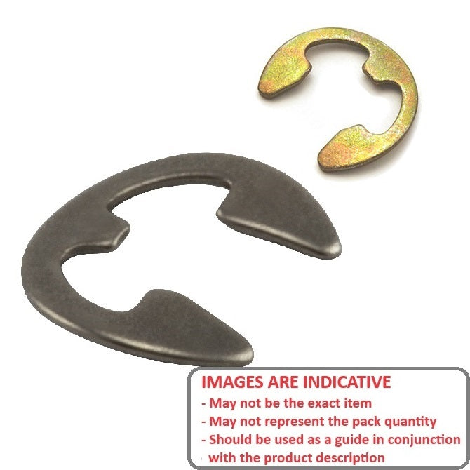 1078155 | ECB-0064-0079-S15 (PK-200) --- E-Clips Retaining Rings - 7.94x6.35x0.89 mm Bowed - Stainless Steel Grade PH15-7 Mo E-Clip