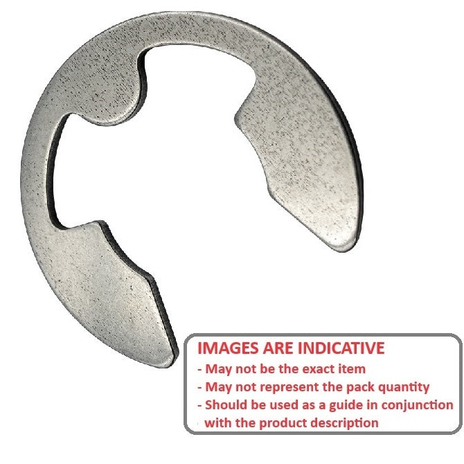 1094784 | ECL-0087-0111A-S15 (PK-5) --- E-Clips Retaining Rings - 11.11x8.74x0.89 mm Basic - Stainless Steel Grade PH15-7 Mo E-Clip