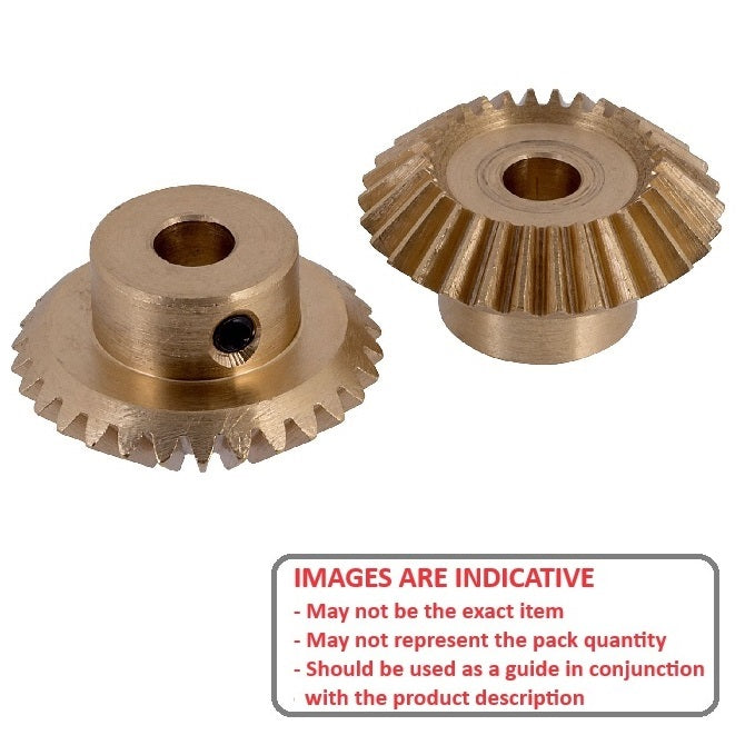 1124728 | GM-030-M15-120-B (Each) --- Mitre Gears - 20 tooth - 30x12 mm Module 1.5 - ISO 8 / Brass Gear