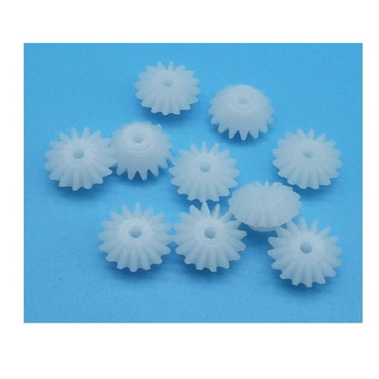 Engrenage à onglet 16 dents x alésage 2 mm - Module 0,5 Hobby Plastique POM - MBA (Pack de 15)