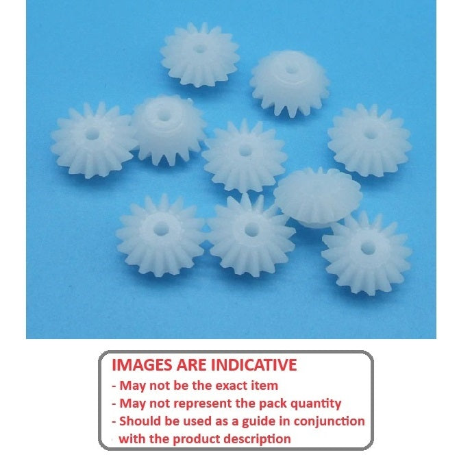 Engrenage à onglet 16 dents x alésage 2 mm - Module 0,5 Hobby Plastique POM - MBA (Pack de 15)