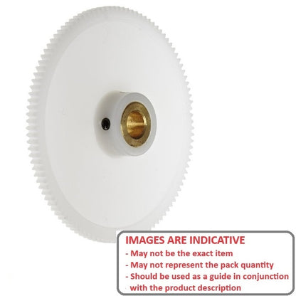 1146127 | G034B-032-D24-064-064-AB-G (Each) --- Spur Gears - 32 tooth - 33.86x6.35 mm Hubbed - Acetal - Brass insert Gear