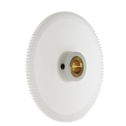 Ingranaggio cilindrico 52 denti x diametro 42,9 mm. x 5 mm di larghezza con foro di 7,94 mm - Acetalica 32DP 20 gradi con inserto in ottone - 52 denti - MBA (confezione da 1)