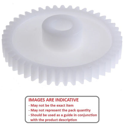 1166696 | G045B-056-M08-040-060-A-P (Each) --- Spur Gears - 56 tooth - 44.8x6 mm Hubbed - Acetal Gear