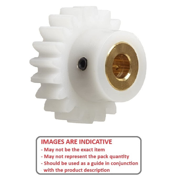 1127056 | G012B-022-D48-032-032-AB-G (Each) --- Spur Gears - 22 tooth - 11.63x3.175 mm Hubbed - Acetal - Brass insert Gear