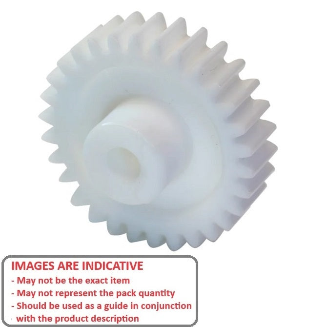 1130446 | G025B-024-D24-064-064-A-P (Each) --- Spur Gears - 24 tooth - 25.4x6.35 mm Hubbed - Acetal Gear