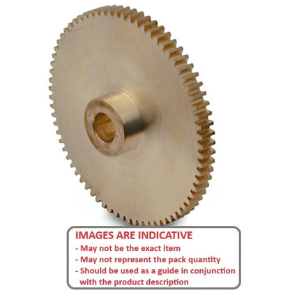 1166243 | G057B-054-V24-064-079-B-P (Each) --- Spur Gears - 54 tooth - 57.15x7.938 mm Hubbed - Brass Gear