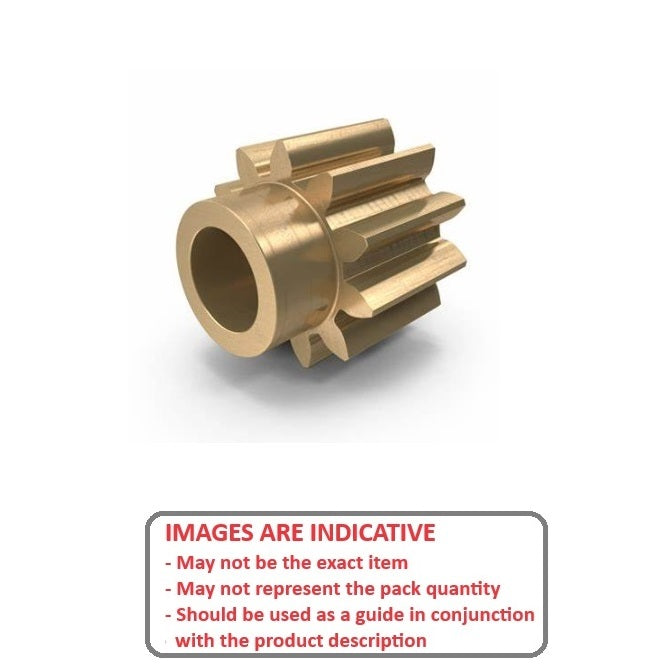 1107498 | G008B-015-M05-050-030-B-P (Each) --- Spur Gears - 15 tooth - 7.5x3 mm Hubbed - Brass Gear