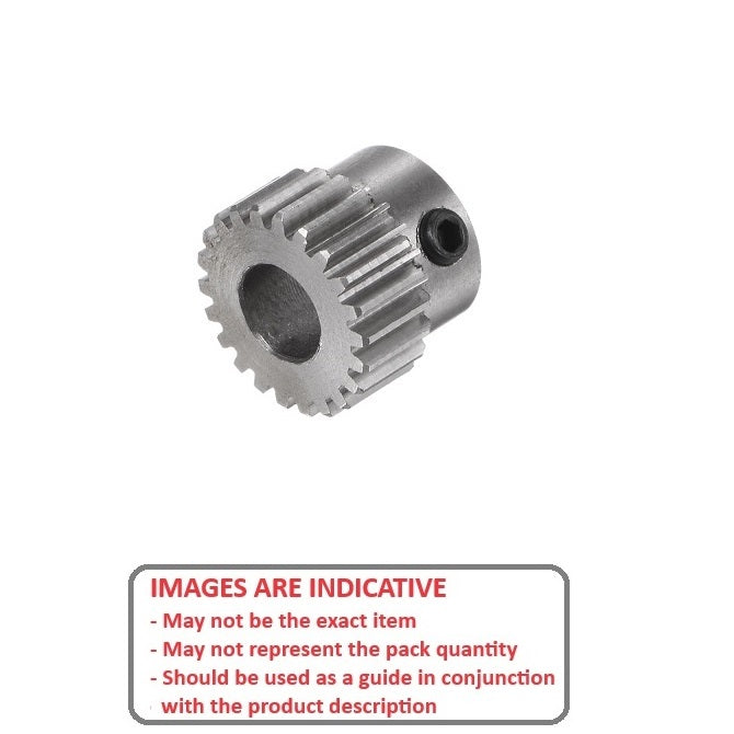 1123851 | G016B-020-M08-050-080-S3-G (Each) --- Spur Gears - 20 tooth - 16x8 mm Hubbed - Stainless Steel 303 Quality Class ISO 7 - AGMA 10 Gear