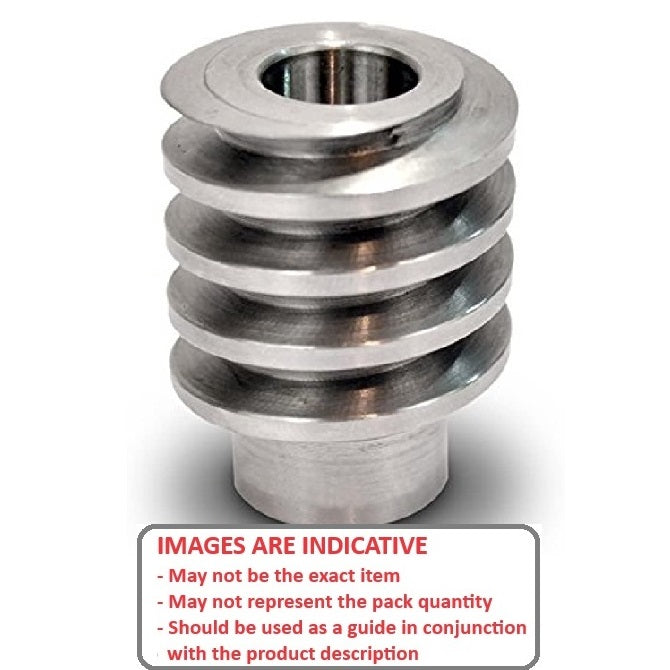 1035246 | WM1R-100-060-155-S4 (Each) --- Worm Gears - Pitch Module 1.0 - Worm - 1 Start tooth - 3 Deg 35 Min Module 1.0 - 304 Stainless