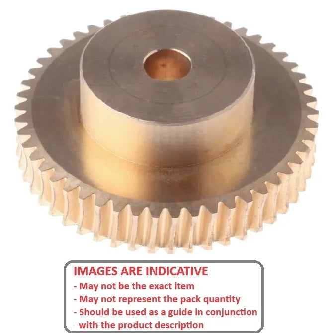 1036131 | WG1L-100-040-080-BZ (Each) --- Worm Gears - Pitch Module 1.0 - 40 tooth - 3 Deg 35 Min Module 1.0 - Aluminium Bronze - CAC702 Gear