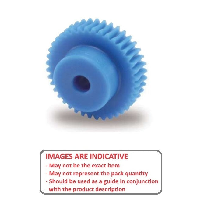 1002657 | WG1R-080-040-060-ACE (Each) --- Worm Gears - Pitch Module 0.8 - 40 tooth - 4 Deg 24 Min Module 0.8 - Polyacetal White Gear
