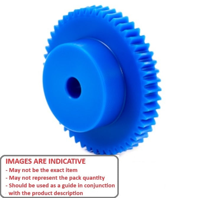1002661 | WG1R-080-050-060-ACE (Each) --- Worm Gears - Pitch Module 0.8 - 50 tooth - 4 Deg 24 Min Module 0.8 - Polyacetal White Gear