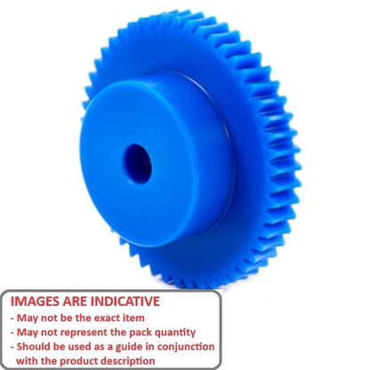 1002661 | WG1R-080-050-060-ACE (Each) --- Worm Gears - Pitch Module 0.8 - 50 tooth - 4 Deg 24 Min Module 0.8 - Polyacetal White Gear