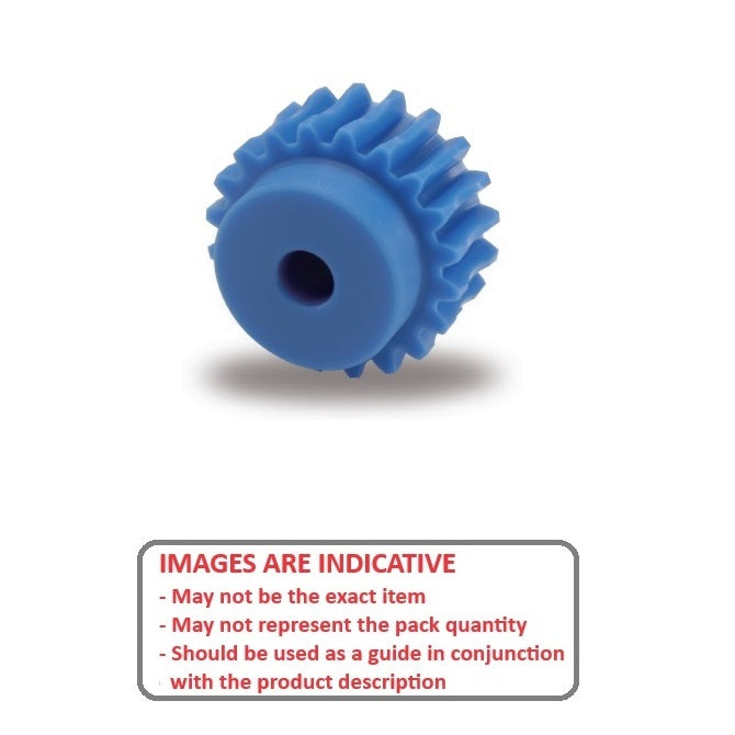 1036032 | WG1R08-100-020-060-ACE (Each) --- Worm Gears - Pitch Module 1.0 - 20 tooth - 3 Deg 35 Min Module 1.0 - Polyacetal White Gear
