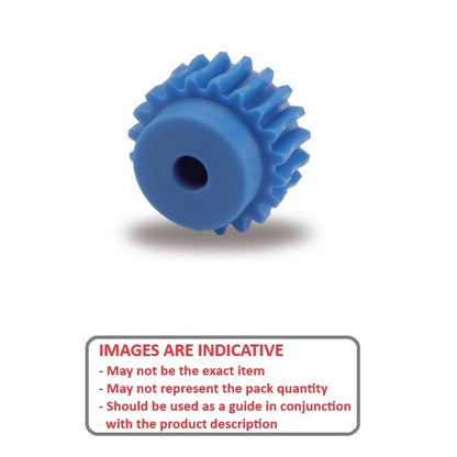 1036032 | WG1R08-100-020-060-ACE (Each) --- Worm Gears - Pitch Module 1.0 - 20 tooth - 3 Deg 35 Min Module 1.0 - Polyacetal White Gear