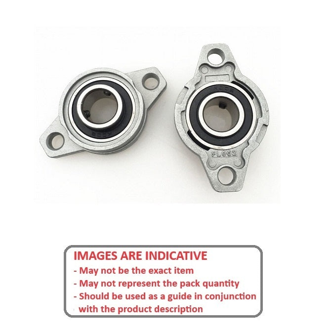 1092153 | KFL000 (Each) --- Flanged 2 Bolt Housing and Bearing Assembly - 10x36x60 mm Rigid - Aluminium