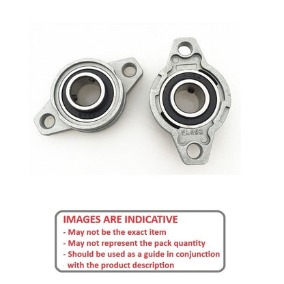 1092153 | KFL000 (Each) --- Flanged 2 Bolt Housing and Bearing Assembly - 10x36x60 mm Rigid - Aluminium