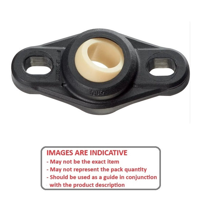1081200 | FL-08-W300 (Each) --- Flanged 2 Bolt Housing and Bearing Assembly - 8 - 31 mm Aligning - Plastic