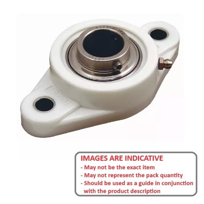 1141476 | IP-248RS (Each) --- Flanged 2 Bolt Housing and Bearing Assembly - 30x40.9x148 mm Rigid - Thermoplastic and Chrome Steel