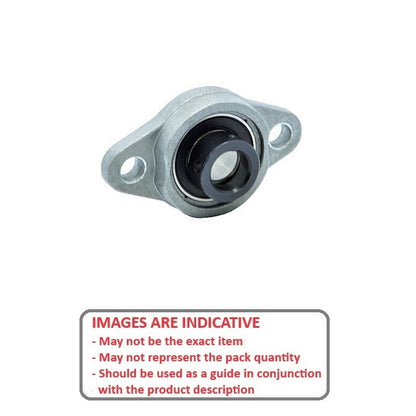 1109404 | UFL002N (Each) --- Flanged 2 Bolt Housing and Bearing Assembly - 15x42x67 mm Rigid - Aluminium
