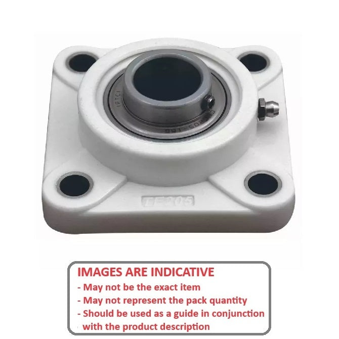 1151236 | IP-240RS (Each) --- Flanged 4 Bolt Housing and Bearing Assembly - 38.1x16.662x130.175 mm Rigid - Thermoplastic and Chrome Steel