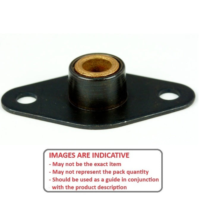1087261 | BFM-375-B (Each) --- Flanged 2 Bolt Housing and Bearing Assembly - 9.525x53.34x16.67 mm Aligning - Sintered Bronze SAE 840