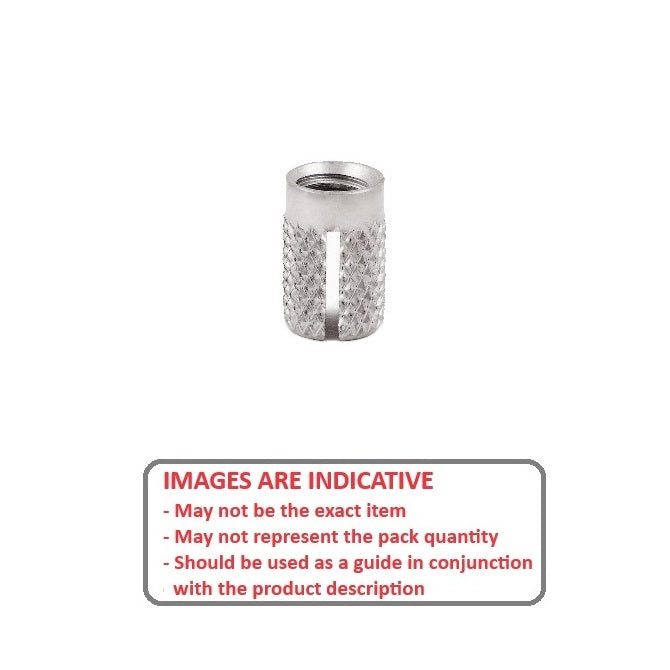 1059117 | IN-EP-048F-095-S3 (Each) --- Expansion Inserts - 10-32 UNF - 4.76mm - 6.34x9.53 mm Press In - Stainless Steel 303/304 Similar to A2, 18-8 HRB80 Insert