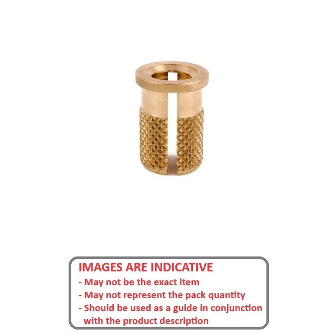 1231518 | IN-EP-030M-065-FB (PK-5) --- Expansion Inserts - M3 - 3x0.5mm - 5x6.5 mm Press In - Brass Insert