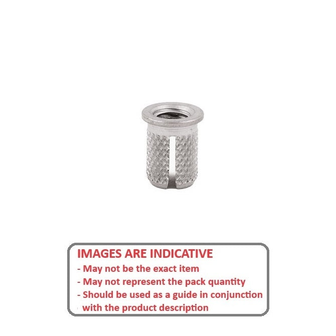 1059116 | IN-EP-048F-095-FS3 (Each) --- Expansion Inserts - 10-32 UNF - 4.76mm - 6.35x9.53 mm Press In - Stainless Steel 303/304 Similar to A2, 18-8 HRB80 Insert