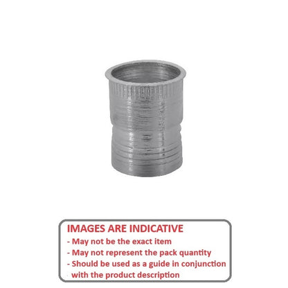 1054907 | IN-RIV-042C-072-TS (PK-10) --- Rivet Nuts Inserts - 8-32 UNC - 4.17mm - 6.25x9.52 mm Klik - Steel - Cadmium Finish Insert
