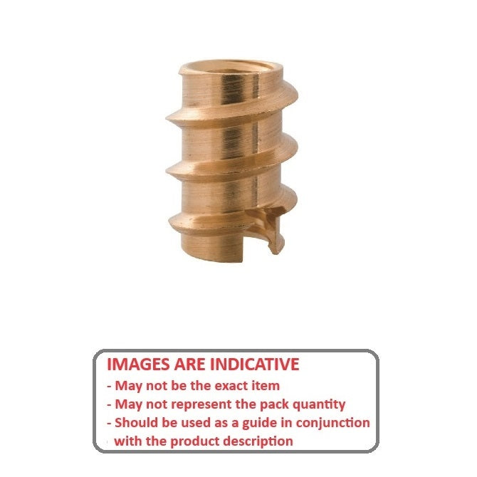 Inserto autofilettante 8-32 UNC x 10 mm - Per azionamento con scanalatura in legno - MBA (confezione da 5)