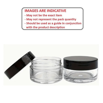 1232803 | JAR-035-020 (PK-10) --- Bottles Containers - Type Plastic Jar 10 ml - Clear Plastic with Back Screw Top - Plastic Container