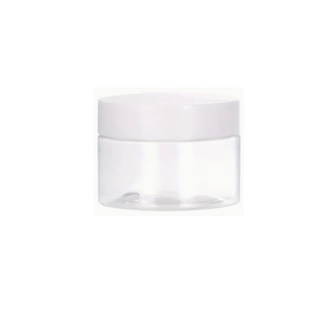 1233215 | JAR-042-028 (PK-10) --- Bottles Containers - Type Plastic Jar 20 ml - Clear Plastic with White Screw Top - Plastic Container