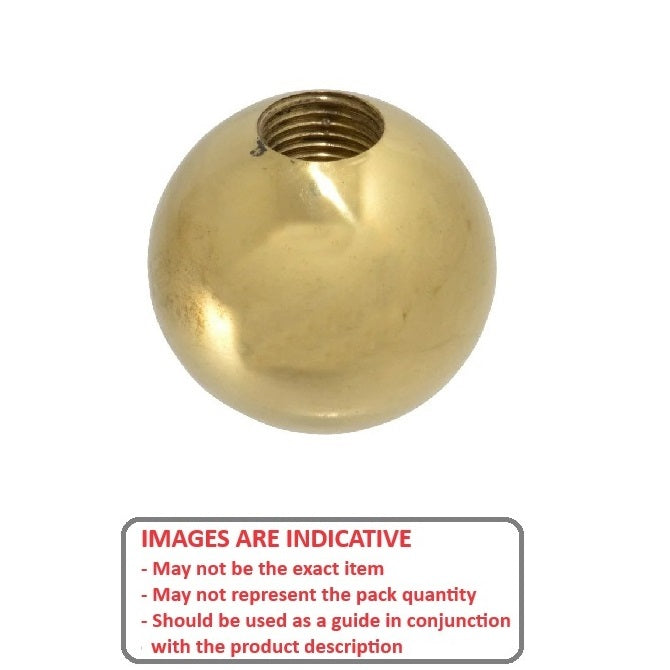 1059396 | KF048F-019-TPBR-R (Each) --- Ball Knobs - 10-32 UNF - 4.76mm - 19.05 - - Female Threaded - Brass Raw Knob