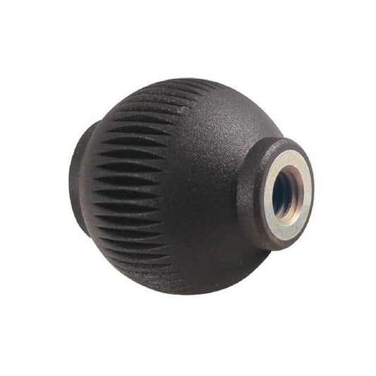 Pomello a sfera 1/4-20 UNC x 24,89 - Inserto in acciaio Novo-Grip in gomma e acciaio - Femmina - MBA (confezione da 10)