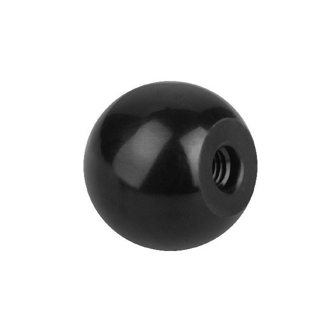 Pomello a sfera 1/2-13 UNC x 38,1 mm - Fenolico filettato - Nero - Femmina - MBA (confezione da 1)