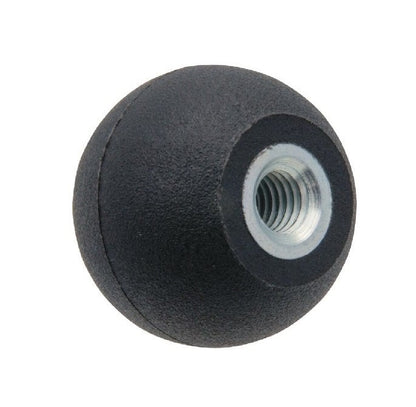 Pomello sferico 1-2-20 UNF x 41,28 mm - Fenolico filettato - Nero - Femmina - MBA (confezione da 1)