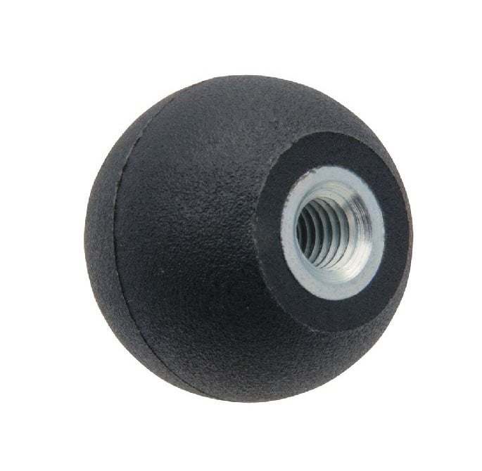 Pomello A Sfera M8 x 25 mm - Filettato Con Inserto In Acciaio Termoplastico - Femmina - MBA (Confezione da 1)