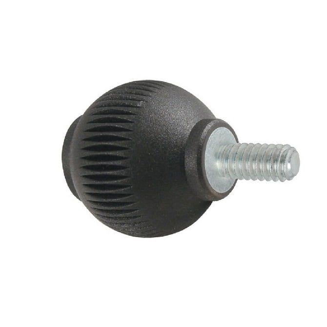 Pomello a sfera 1/2-13 UNC x 50 mm - Novo-Grip Inserto in acciaio inossidabile Gomma con inserto inossidabile - Maschio - MBA (confezione da 10)