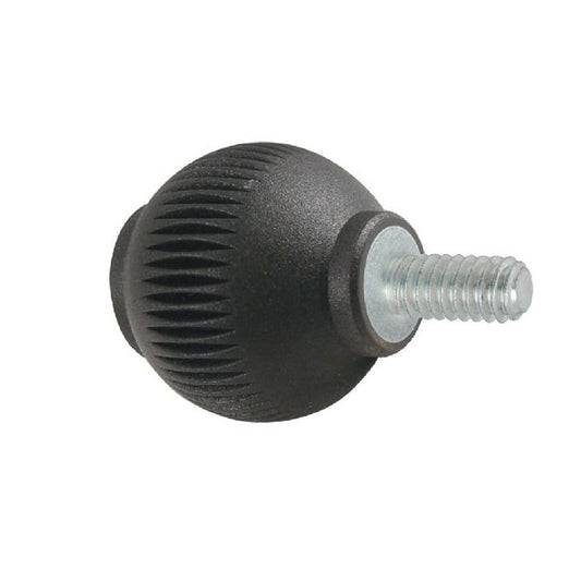 Pomello a sfera 1/4-20 UNC x 24,89 - Novo-Grip con inserto in acciaio in gomma - Maschio - MBA (confezione da 10)