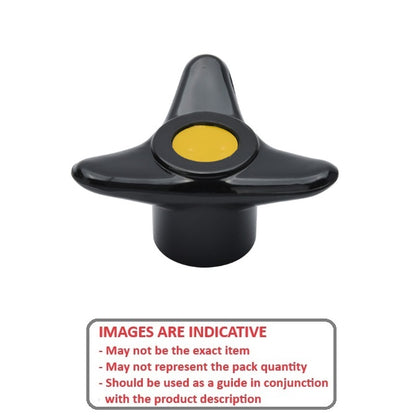 1233138 | KF120M-100-3LA (PK-4) --- Lobe Knobs - M12 - 12x1.75mm - 100x21 mm Three Lobe - Brass Knob