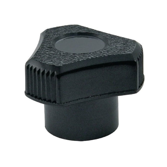 Bouton à trois lobes 5/16-18 UNC x 25,4 x 9,5 mm - Insert en laiton phénolique - Noir - Femelle - MBA (Pack de 50)