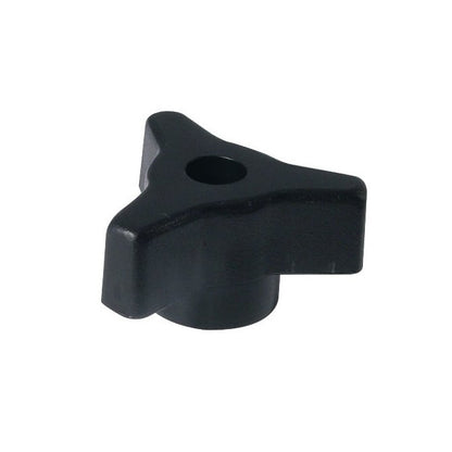 Tri Knob 5/16-18 UNC x 44,45 - Insert en acier polypropylène - Noir - Trou traversant - MBA (Pack de 1)